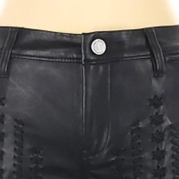 💥HOT ITEM💥Black Lace Up Skinny Leather Pants - Picture 6 of 15